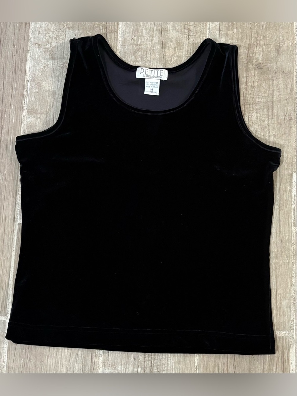 Petite Sophisticate Black Velvet Tank Top